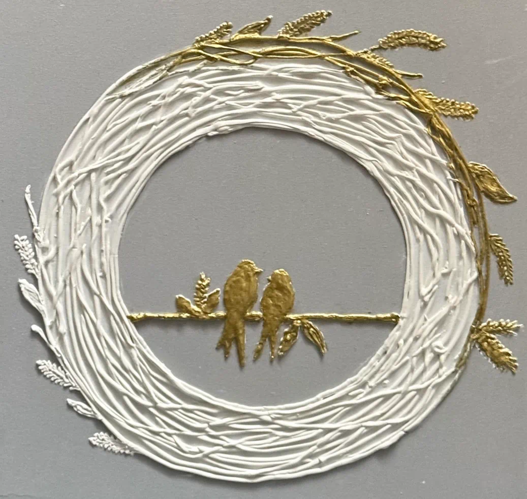 A beautiful lotus painted on canvas.